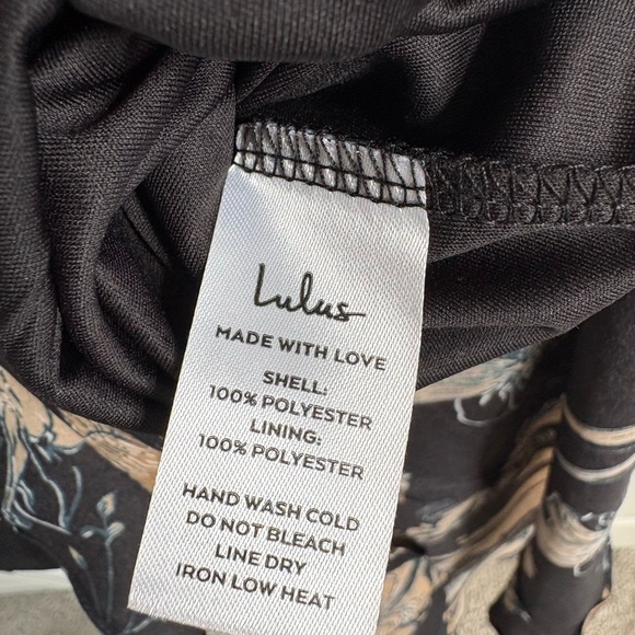 Lulu's Black Floral High Low Maxi Dress | Small - Picture 9 of 9